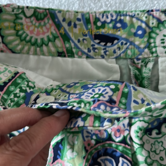 Talbots Perfect Short Size 4 paisley pink, green, blue, white print. - Picture 4 of 7